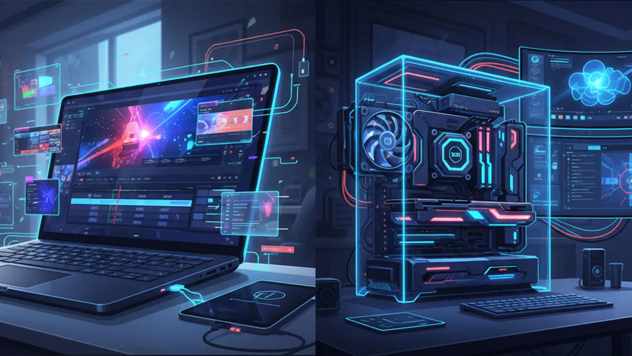 Laptop vs. Desktop para edição de vídeo